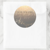 Elegant Musical Note sparkle confetti design Ronde Sticker (Tas)