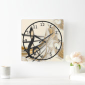 Elegant Musical Note Vierkante Klok (Huis)