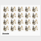 Elegant Musical Note Vierkante Sticker (Vel)