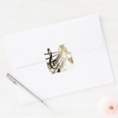 Elegant Musical Note Vierkante Sticker (Envelop)