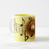Elegant Musical Notes Tweekleurige Koffiemok (Voorkant links)