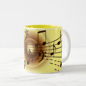 Elegant Musical Notes Tweekleurige Koffiemok (Voorkant rechts)