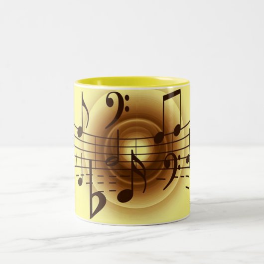Elegant Musical Notes Tweekleurige Koffiemok (Center)