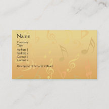 Elegant Musical Notes Visitekaartjes - Gold Music