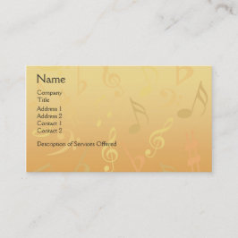 Elegant Musical Notes Visitekaartjes - Gold Music