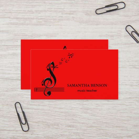 Elegant Musician Business card with Music Note Visitekaartje (Voorkant / Achterkant in situ)