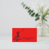 Elegant Musician Business card with Music Note Visitekaartje (Staand voorkant)