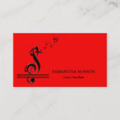 Elegant Musician Business card with Music Note Visitekaartje (Voorkant)