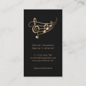 Elegant Musician Gold Music Notes Visitekaartje (Achterkant)