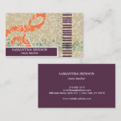 Elegant musicus piano Instructor Music Teacher Visitekaartje (Voorkant / Achterkant)