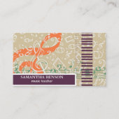 Elegant musicus piano Instructor Music Teacher Visitekaartje (Voorkant)