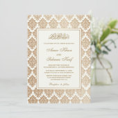 Elegant Muslim bruiloft Uitnodigingen (Staand voorkant)