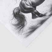 Elegant Mustang Paard Zwart-wit Decoupage Tissuepapier (Detail)