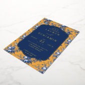 Elegant Mustard Floral Wedding Invitation Folie Uitnodiging (Gedraaid)