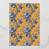 Elegant Mustard Floral Wedding Invitation Folie Uitnodiging (Achterkant)