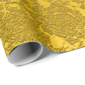 Elegant Mustard Yellow Black Modern Cadeaupapier (Rol Hoek)