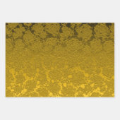 Elegant Mustard Yellow Black Modern Inpakpapier Vel (Voorkant 3)