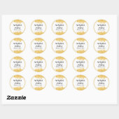 Elegant Mustard Yellow Leaves Ronde Sticker (Vel)