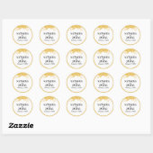 Elegant Mustard Yellow Leaves Wedding Ronde Sticker (Vel)