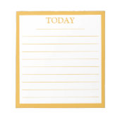 Elegant Mustard Yellow Lijst VANDAAG om lijst te d Notitieblok (Voorkant)