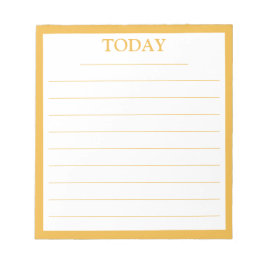 Elegant Mustard Yellow Lijst VANDAAG om lijst te d Notitieblok