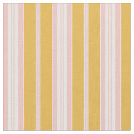 Elegant Mustard Yellow Pink French Ticking Stripe Stof
