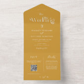 Elegant Mustard Yellow Whimsical Wedding All In One Uitnodiging (Binnen)