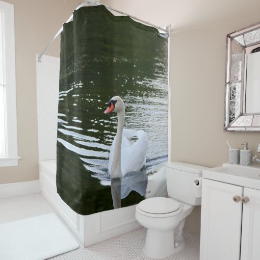 Elegant Mute Swan Douchegordijn (In situ)