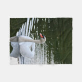 Elegant Mute Swan Fleece Deken (Voorkant (Horizontaal))