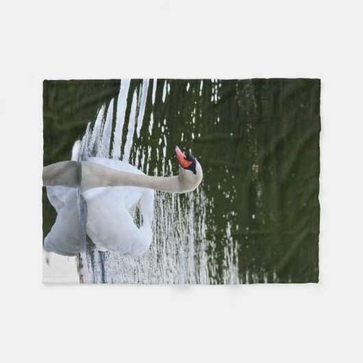 Elegant Mute Swan Fleece Deken (Voorkant (Horizontaal))