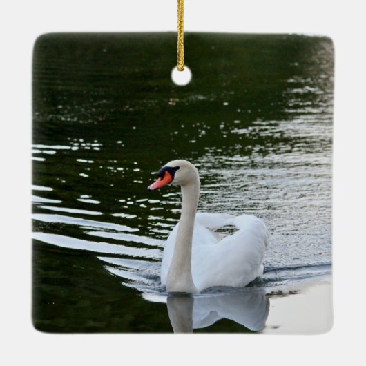 Elegant Mute Swan Keramisch Ornament (Achterkant)