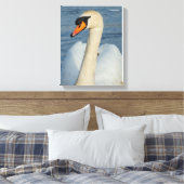 Elegant Mute Swan Waterbird op het meer Canvas Afdruk (Insitu (Slaapkamer))