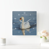 Elegant Mute Swan Waterbird op het meer Vierkante Klok (Huis)