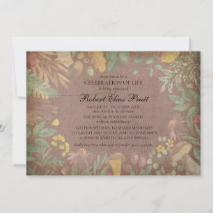Elegant Muted Autumn Flowers Herfst Funeral Invita Kaart