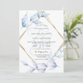 Elegant Muted Lila and Dusty Blue Foliage Kaart (Staand voorkant)