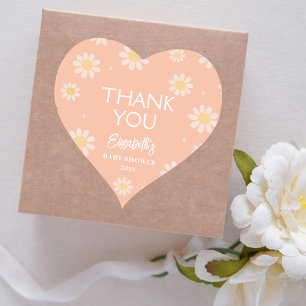 Elegant Muted Pastels Spring Baby shower dank u Hart Sticker