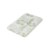 Elegant Muted Sage Hibiscus Pattern Badmat (Gekanteld)