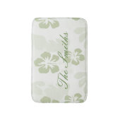 Elegant Muted Sage Hibiscus Pattern Badmat (Voorkant Verticaal)
