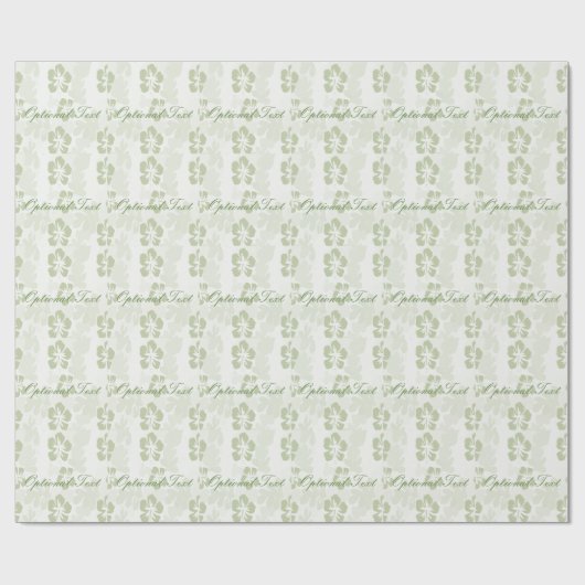 Elegant Muted Sage Hibiscus Pattern Cadeaupapier (Vlak)