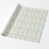 Elegant Muted Sage Hibiscus Pattern Cadeaupapier (Uitgerold)
