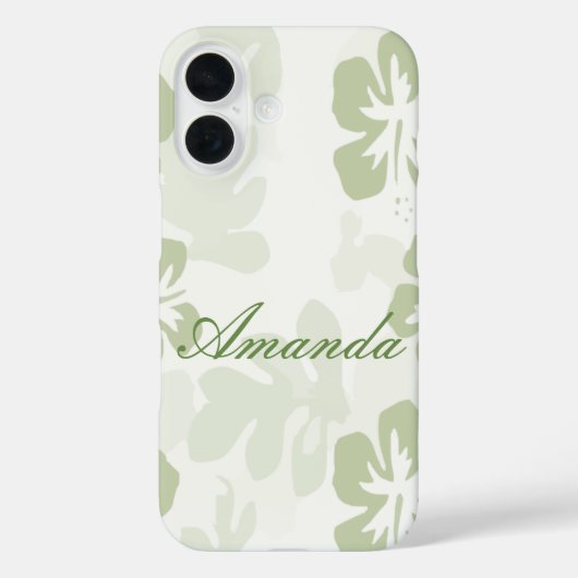Elegant Muted Sage Hibiscus Pattern Case-Mate iPhone Case (Achterkant)