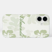 Elegant Muted Sage Hibiscus Pattern Case-Mate iPhone Case (Achterkant (horizontaal))