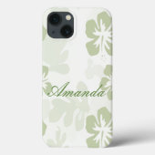 Elegant Muted Sage Hibiscus Pattern Case-Mate iPhone Case (Achterkant)