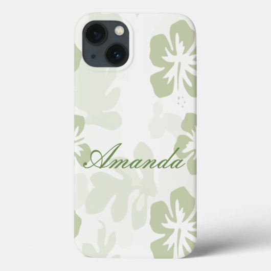 Elegant Muted Sage Hibiscus Pattern Case-Mate iPhone Case (Achterkant)