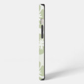 Elegant Muted Sage Hibiscus Pattern iPhone Hoesje (Linkerkant)