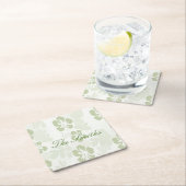 Elegant Muted Sage Hibiscus Pattern Kartonnen Onderzetters (Insitu)