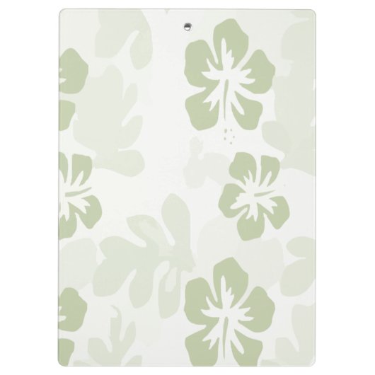 Elegant Muted Sage Hibiscus Pattern Klembord (Achterkant)