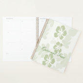 Elegant Muted Sage Hibiscus Pattern Planner (Display)