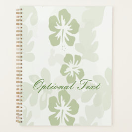 Elegant Muted Sage Hibiscus Pattern Planner