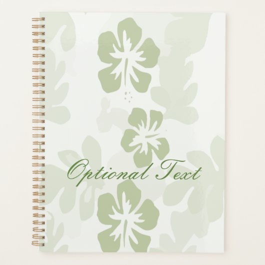 Elegant Muted Sage Hibiscus Pattern Planner (Voorkant)